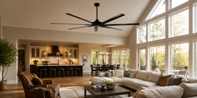Why Can a Large Ceiling Fan Move More Air at a Lower Speed?