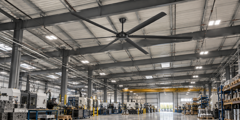 How Much Area Can a Large Industrial Ceiling Fan Cover?