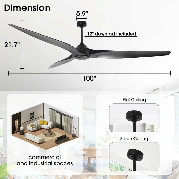 AEROFLOW Horizon 100 Inch Outdoor Ceiling Fan -XXXLFAN